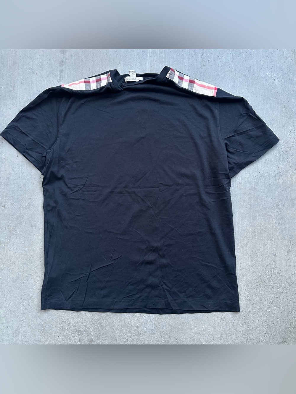Burberry Brit Nova Check Black Short Sleeve T-Shirt Mens